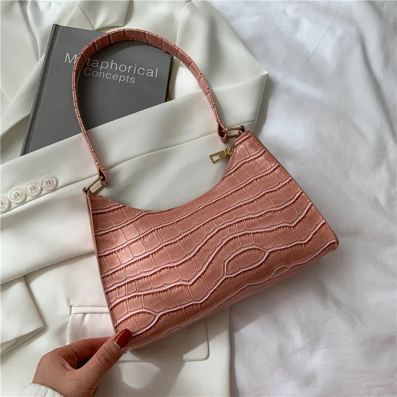 Small Pu Leather Streetwear Baguette Bag