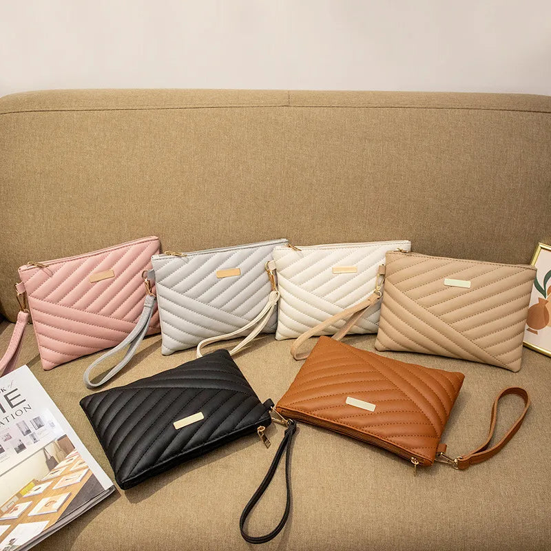 Solid Color Pu Leather Zipper Wallet