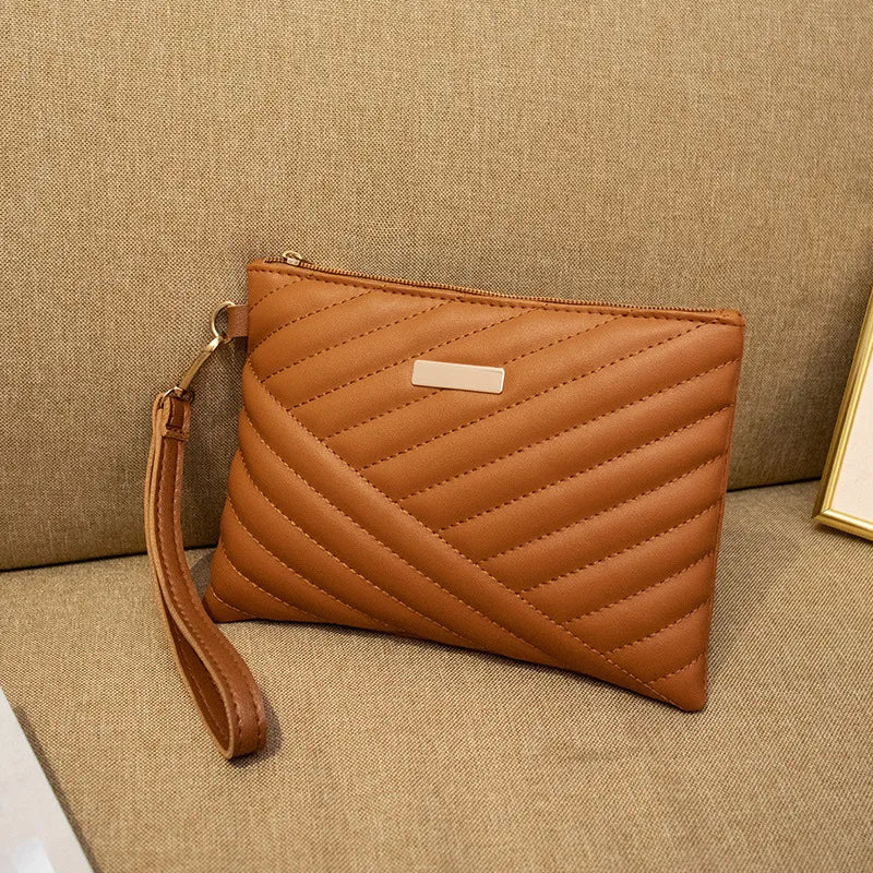 Solid Color Pu Leather Zipper Wallet