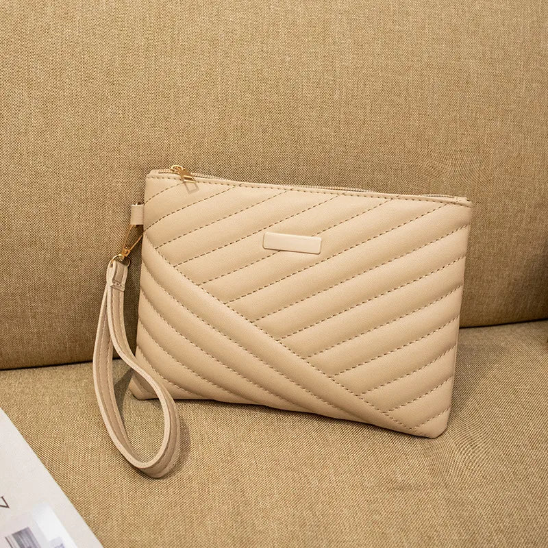 Solid Color Pu Leather Zipper Wallet