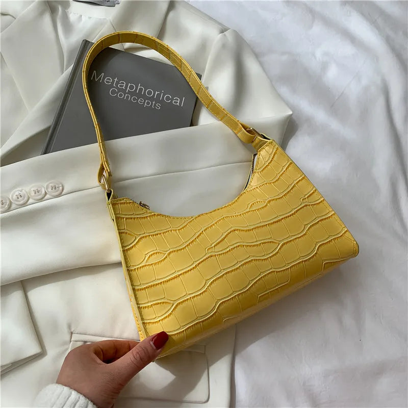 Small Pu Leather Streetwear Baguette Bag