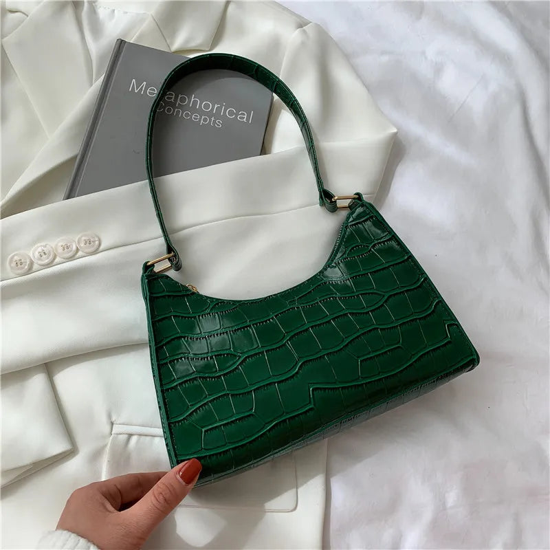Small Pu Leather Streetwear Baguette Bag