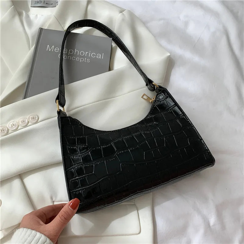 Small Pu Leather Streetwear Baguette Bag