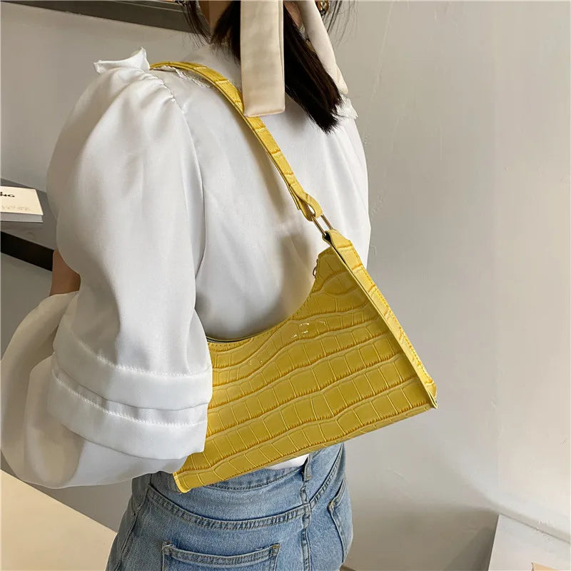 Small Pu Leather Streetwear Baguette Bag