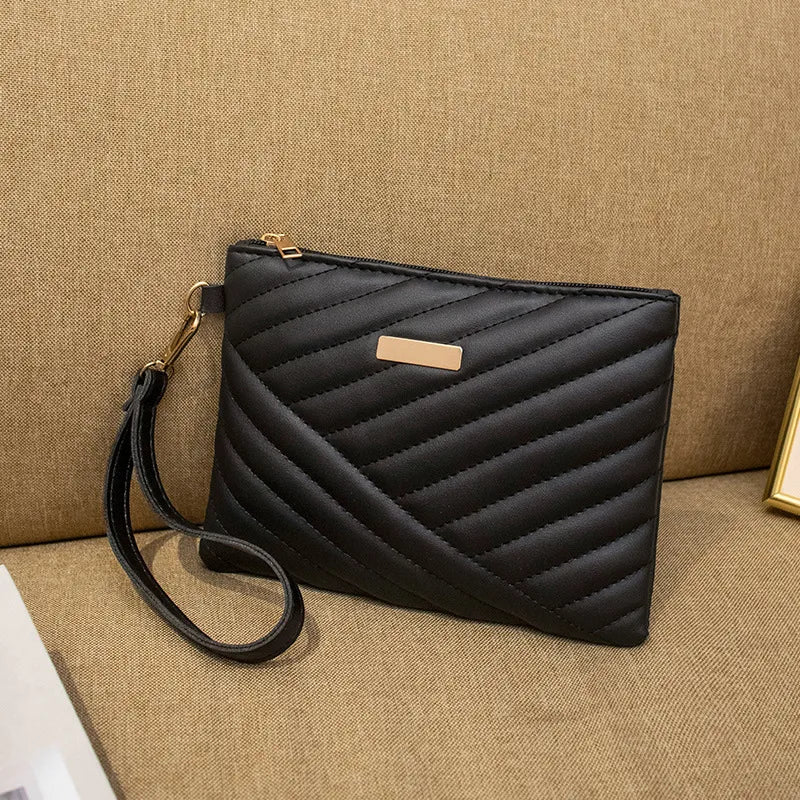 Solid Color Pu Leather Zipper Wallet